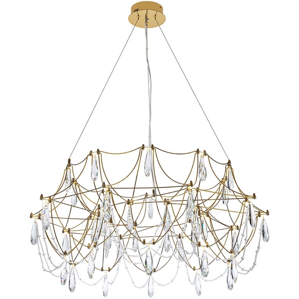 

Подвесная люстра светодиодная хрустальная с пультом с регулировкой цветовой температуры Modelux MODELUX ML.5603.800P BS, Прозрачный;латунь, MODELUX ML.5603.800P BS