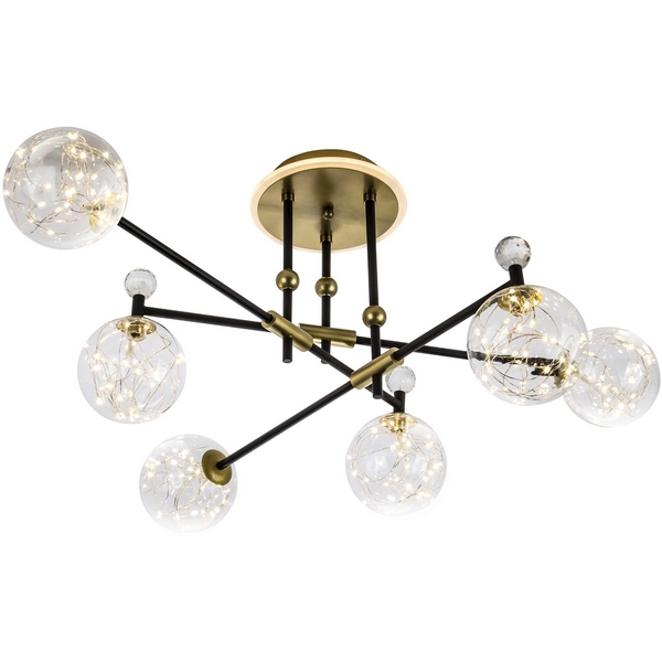 

Потолочная люстра светодиодная на штанге с регулировкой цветовой температуры Modelux MODELUX ML.6079.6, Золото, MODELUX ML.6079.6