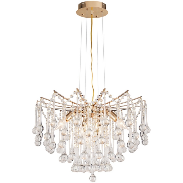 

Подвесная люстра хрустальная Modelux MODELUX ML.6761.6 GD, Прозрачный;золото, MODELUX ML.6761.6 GD