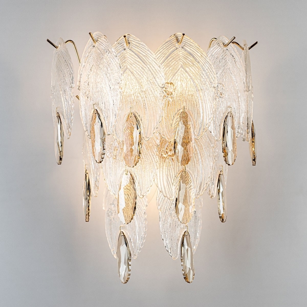 Изображение товара Бра Modelux ML.6928.350 GD стильное настенное освещение модерн стекло и хрусталь