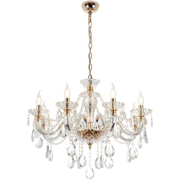 Изображение товара Подвесная люстра Modelux ML.7163.8P с хрусталем K9 и цепным подвесом