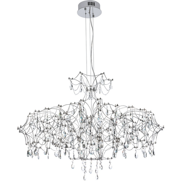 

Подвесная люстра светодиодная хрустальная с пультом с регулировкой цветовой температуры Modelux MODELUX ML.7815.1050P CH, Хром;прозрачный, MODELUX ML.7815.1050P CH