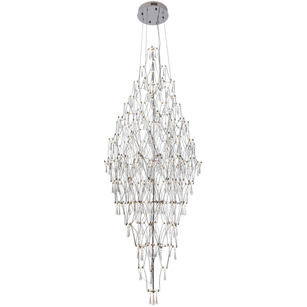 

Подвесная люстра светодиодная хрустальная с пультом с регулировкой цветовой температуры Modelux ML.7826.800P CR, Хром;прозрачный, ML.7826.800P CR