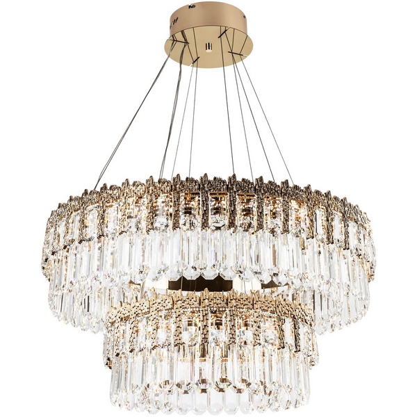 

Подвесная люстра светодиодная хрустальная с регулировкой цветовой температуры Modelux MODELUX ML.830.800.500 GD, Прозрачный;золото, MODELUX ML.830.800.500 GD