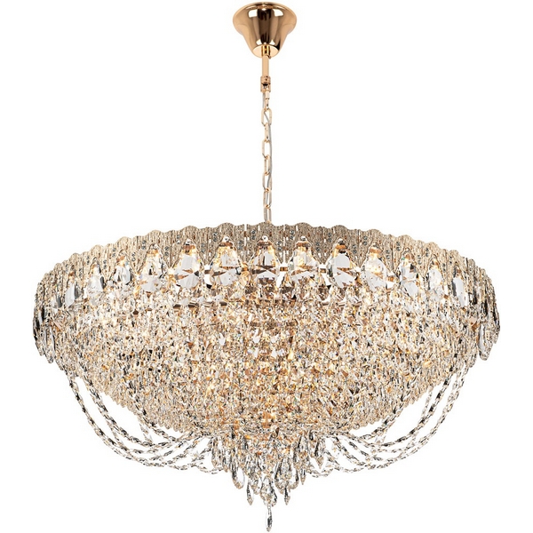 Изображение товара Подвесная хрустальная люстра Modelux ML.8881.24P GD на 24 лампы с дизайном класса и модерн