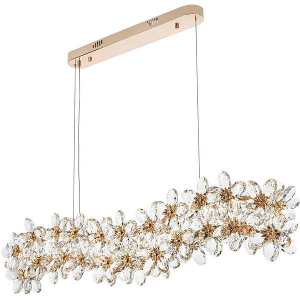 

Подвесная люстра светодиодная хрустальная с пультом Modelux ML.9520.1200 GD, Прозрачный;золото, ML.9520.1200 GD