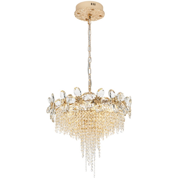 

Подвесная люстра хрустальная Modelux ML.9521.500 GD, Прозрачный;золото, ML.9521.500 GD