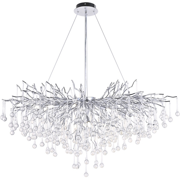 Изображение товара Подвесная люстра хрустальная Modelux MS.2105.1200 SL Арт-Деко 18 LED G9 серебро