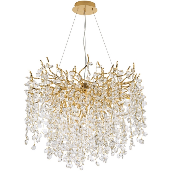 Изображение товара Подвесная хрустальная люстра Modelux MS.2108.800 GD стиль Арт-Деко 14 LED G9 золото