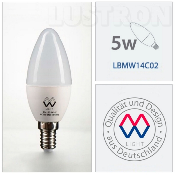 

Лампочка светодиодная свеча E14 5W 2700K 300lm LBMW14C02 (MW-Light), Lamp LBMW14C02