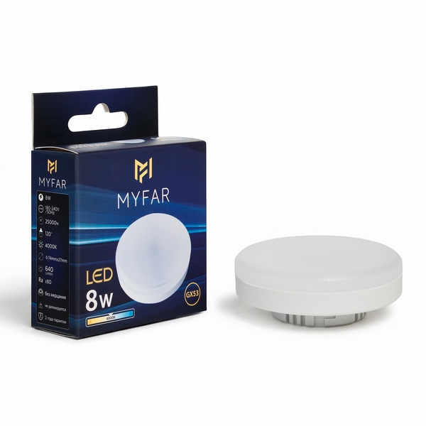 Изображение товара Лампочка светодиодная MyFar Base53 MB1302GX53-8W4K 8Вт GX53 4000K