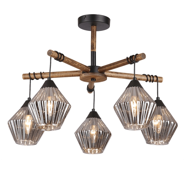 

Потолочная люстра на штанге MyFar Bella MR1771-5C, Черный, Bella MR1771-5C