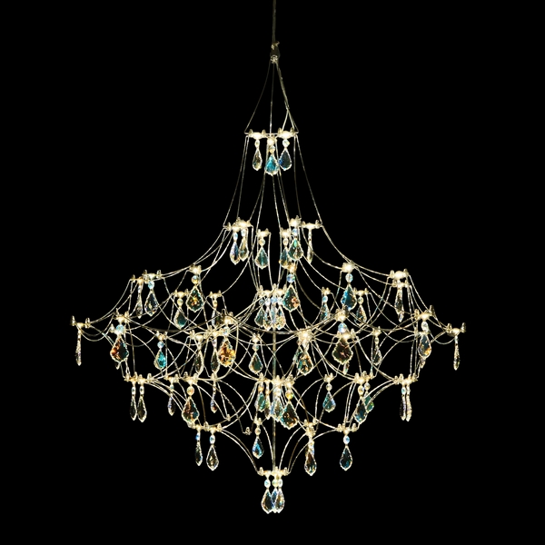 

Подвесная люстра светодиодная с пультом и хрустальными подвесками Swarovski MyFar Allegria MR2641-66P-50SL, Хром, Allegria MR2641-66P-50SL