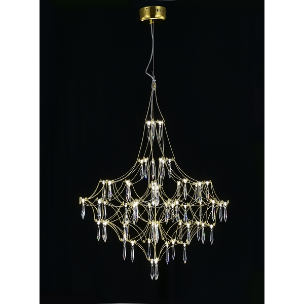 Изображение товара Подвесная люстра MyFar MR2642-66P-76AP с пультом и хрустальными подвесками