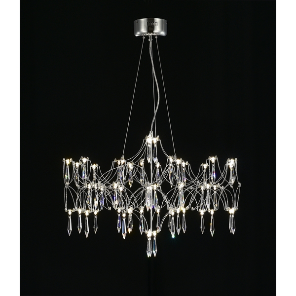 

Подвесная люстра светодиодная с пультом и хрустальными подвесками Asfour MyFar Ileria MR2651-57P-76AP, Хром, Ileria MR2651-57P-76AP