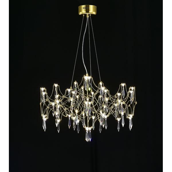 Изображение товара Подвесная люстра MyFar MR2652-57P-76AP с пультом и хрустальными подвесками