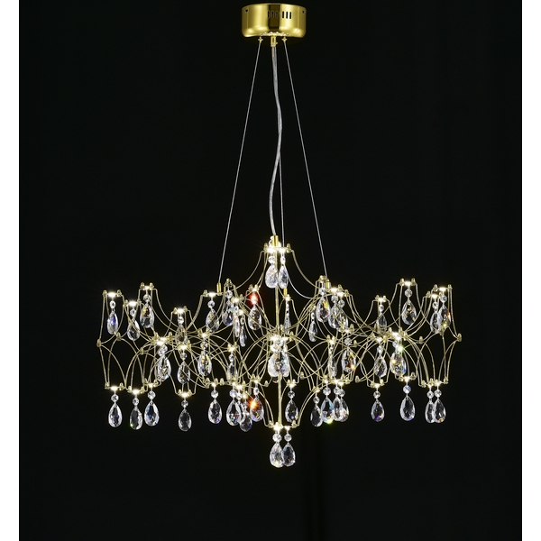 Изображение товара Подвесная светодиодная люстра с пультом и хрустальными подвесками Арт-Деко MyFar MR2653-57P-50AD