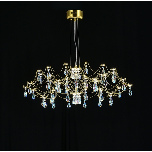 Изображение товара Подвесная светодиодная люстра с хрусталем и пультом MyFar MR2662-60P-50СD