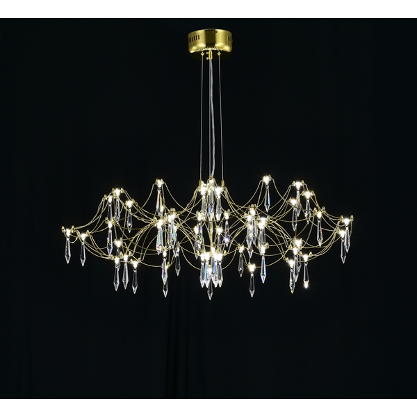 Изображение товара Подвесная светодиодная люстра с хрустальными подвесками и пультом MyFar MR2663-60P-76AP