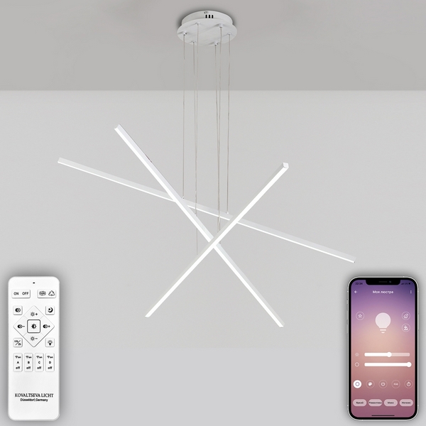 

Подвесной светодиодный светильник с пультом Natali Kovaltseva Straight INNOVATION STYLE 83100 (Умный дом), Белый, Straight INNOVATION STYLE 83100