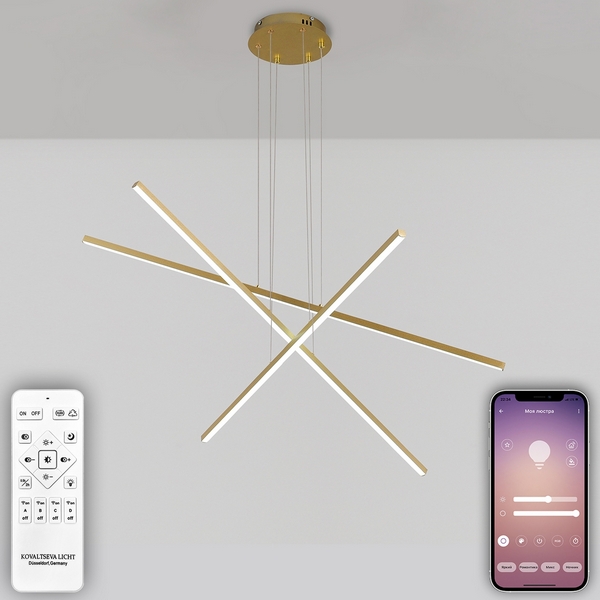 

Подвесной светодиодный светильник с пультом Natali Kovaltseva Straight INNOVATION STYLE 83102 (Умный дом), Золото, Straight INNOVATION STYLE 83102