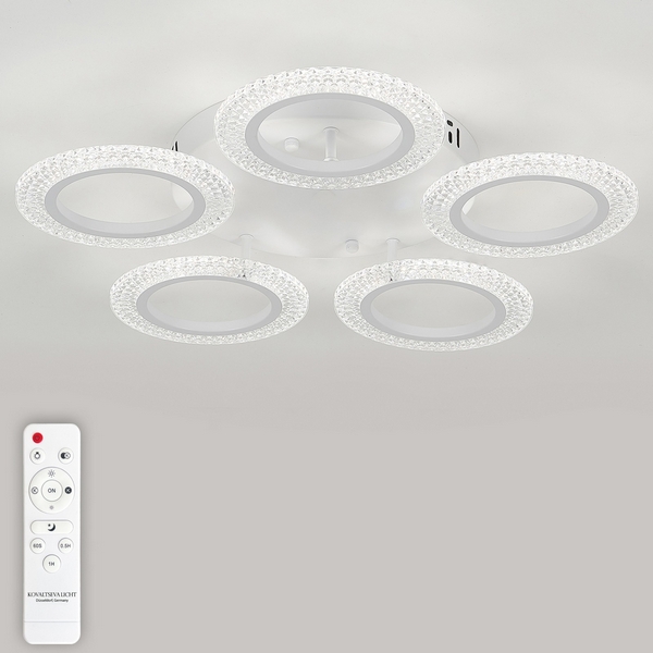 

Потолочная люстра Natali Kovaltseva Simply LED LAMPS 81122/5C с пультом ДУ 80W, белый, LED, Simply LED LAMPS 81122/5C