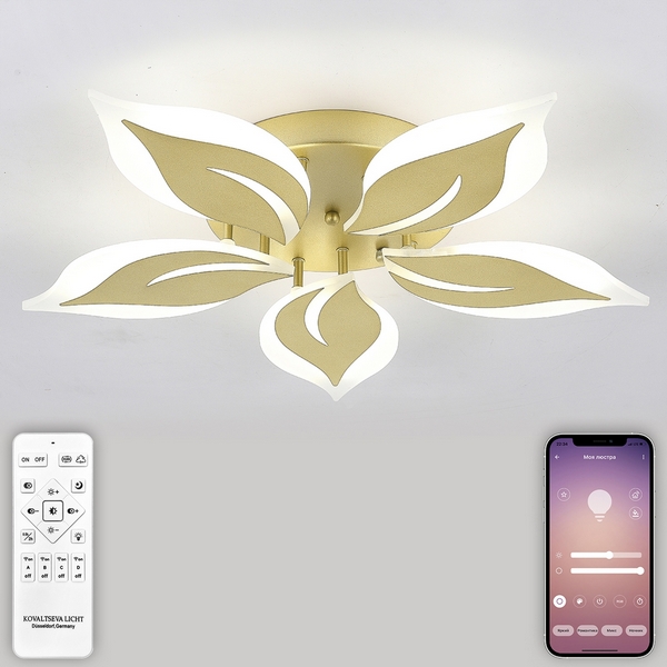 

Потолочная люстра Natali Kovaltseva Sirius LED LAMPS 81162, Золото, Sirius LED LAMPS 81162