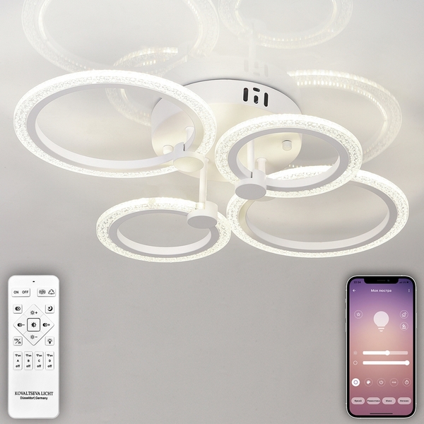 

Потолочная люстра Natali Kovaltseva Opti LED LAMPS 81231, Белый, Opti LED LAMPS 81231