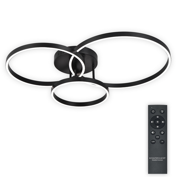 

Потолочная люстра светодиодная с пультом Natali Kovaltseva Modern Ii LED LAMPS 81479 кольцо, Черный, Modern Ii LED LAMPS 81479