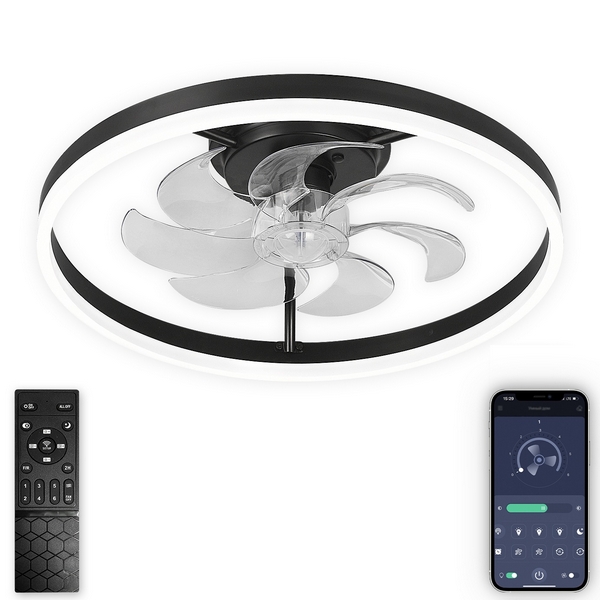 

Потолочная люстра светодиодная с вентилятором и пультом Natali Kovaltseva Ledfan LED LAMPS 81490, Черный, Ledfan LED LAMPS 81490