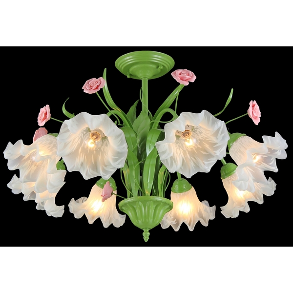 

Потолочная люстра 11462/8C Natali Kovaltseva Rose GREEN с розой, Зеленый, Rose ROSE 11462/8C GREEN