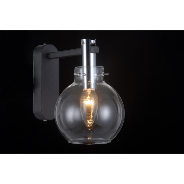 

Бра 81021-1W MATT Natali Kovaltseva SPHERE BLACK в форме шара, Прозрачный, SPHERE 81021-1W MATT BLACK