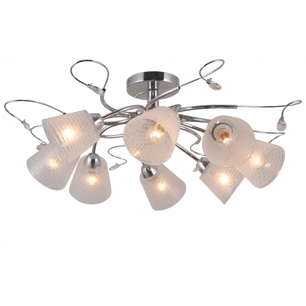 

Потолочная люстра 76057/8C Natali Kovaltseva 76057 CHROME, Белый, 76057 76057/8C CHROME