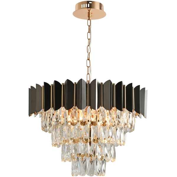 

Подвесная люстра хрустальная II 81448/8C Natali Kovaltseva Darian GOLD BLACK, Золото, Darian Ii DARIAN II 81448/8C GOLD BLACK