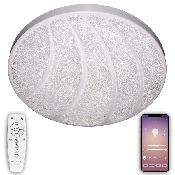 

Потолочный светильник светодиодный с пультом и управлением смартфоном регулировкой цветовой температуры яркости ночным режимом таймером LAMPS 81106 Natali Kovaltseva Led (Умный дом), Белый, Led LED LAMPS 81106