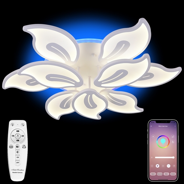 

Потолочная люстра светодиодная LED LAMPS 81154, 200W, белый, LED с RGB подсветкой (Natali Kovaltseva), LED LIGHT LED LAMPS 81154