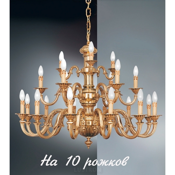 

Большая люстра Nervilamp 3460 3460/10 подсвечник, Золото, 3460 3460/10
