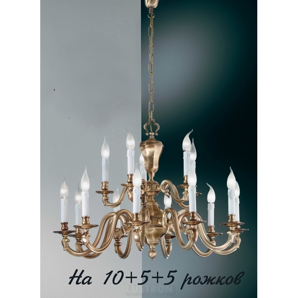

Большая люстра 5680/10+5+5 (Nervilamp), Бронза, 5680 5680/10+5+5
