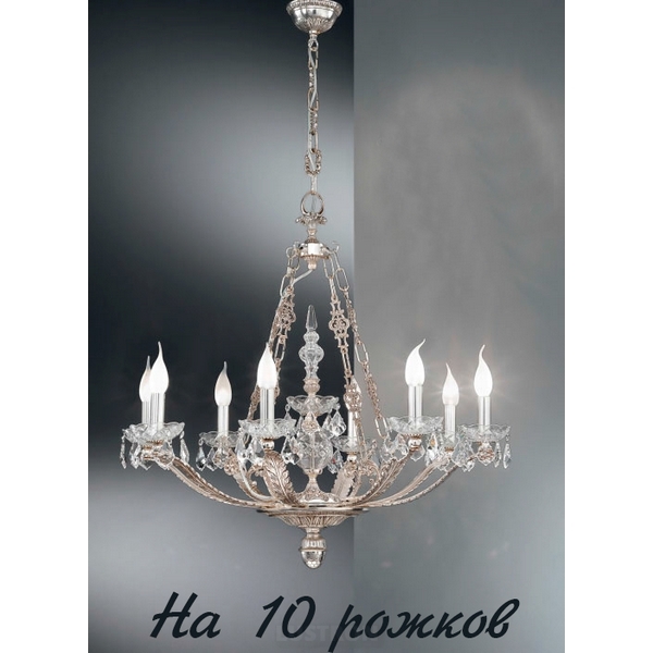 

Подвесная люстра с хрусталем Nervilamp 895 895/10, Серебро, 895 895/10