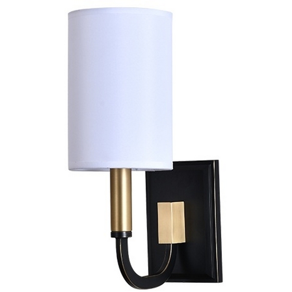 Изображение товара Настенная люстра Newport Darina 35201/A black+brass - модерн с тканевым абажуром