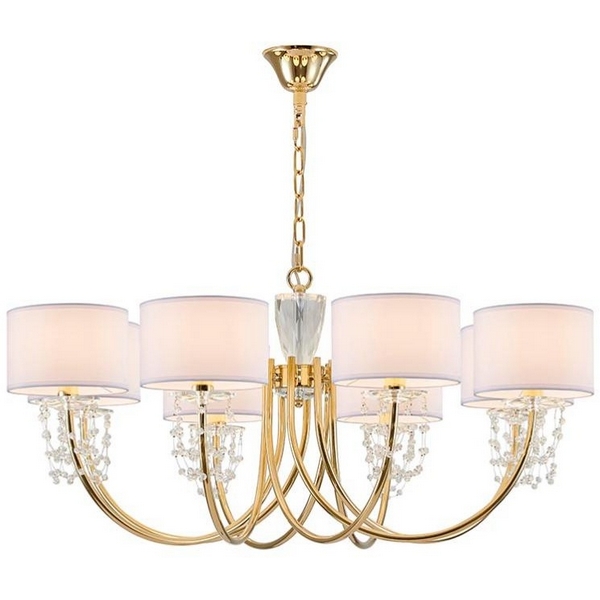 

Подвесная люстра с хрустальными подвесками Newport 4360 4368/C new gold, Белый, 4360 4368/C new gold