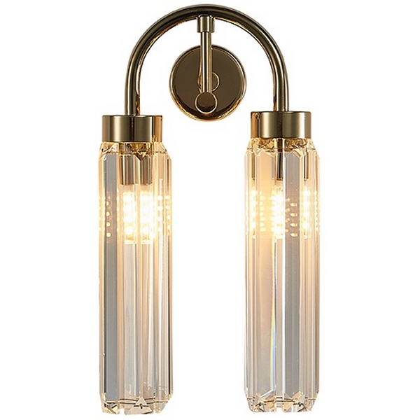 Изображение товара Бра Newport Diva 4522/A new gold с двумя плафонами и хрусталем