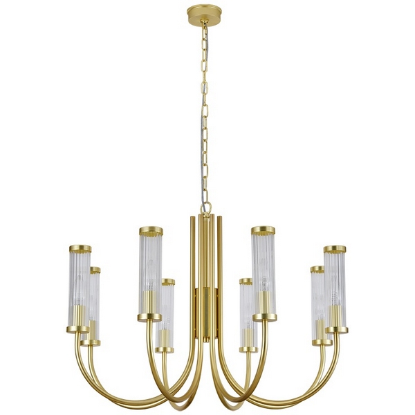 Изображение товара Подвесная люстра Newport Madonna 4558/C mat.gold матовый металл 8 ламп Изображение товара Подвесная люстра Newport Madonna 4558/C mat.gold матовый металл 8 ламп