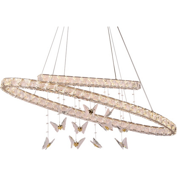 

Подвесной хрустальный светильник светодиодный с бабочками Newport 8120 8120/120 oval gold, Прозрачный;золото, 8120 8120/120 oval gold