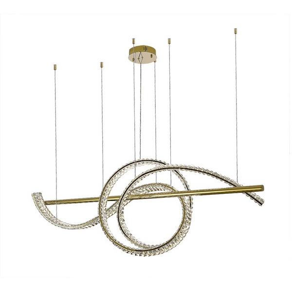 Изображение товара Светильник Newport 8248N/S gold - подвесной LED с хрусталем и рег. высотой