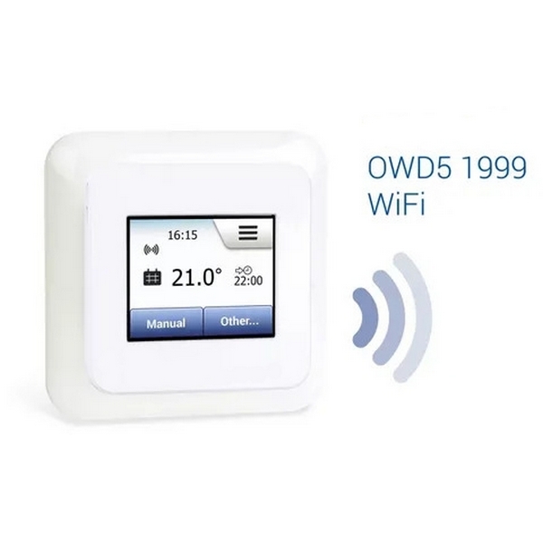Сенсорный программируемый терморегулятор OJ Electronics OWD5-1999-RU с двумя датчиками и управлением через Wi-Fi (Белый) Терморегуляторы OWD5-1999-RUP3