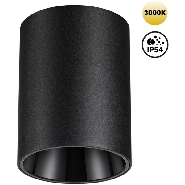 

Светильник накладной влагозащищённый Novotech Recte 359422 черный IP54 LED 15W 220V 3000К, Recte 359422