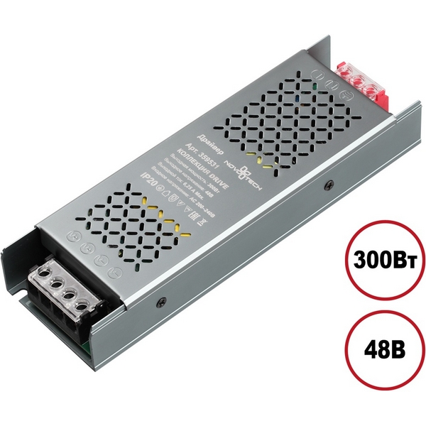 

Драйвер Novotech 359531 никель 300W 48V, 359531