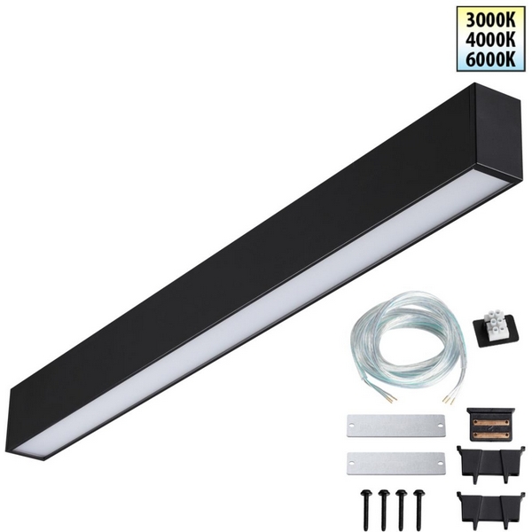 

Светильник линейный линейный светодиод. с переключ. цв. температуры Novotech Fatto 359603 черный IP20 LED 20W 220V 3000К\4000К\6000К, Fatto 359603