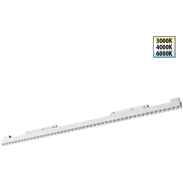 

Трековый светильник светодиодный для низковольтного шинопровода Novotech Flum 359626 белый с переключ. цв. темпер. IP20 LED 3000К\4000К\6000К 45W 48V, Flum 359626